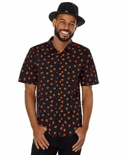 Pumpkin Print Button Down Shirt 5 Pumpkin Print Button Down Shirt -Cosplay Shop 01526292 c