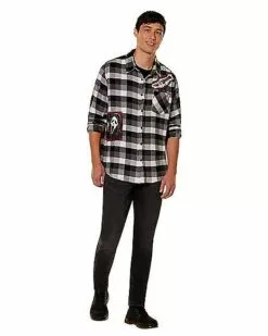 Adult Ghost Face Flannel Shirt -Cosplay Shop 01587112 c